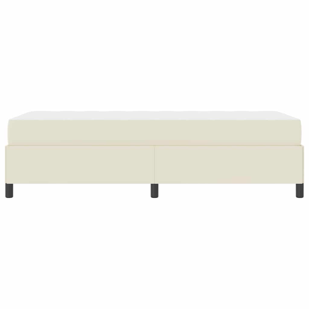 Bettgestell mit Matratze Creme 100 x 200 cm Kunstleder