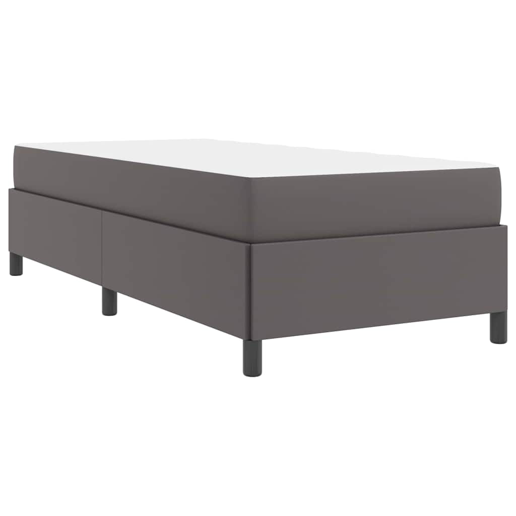 Bettgestell mit Matratze Grau 100 x 200 cm Kunstleder