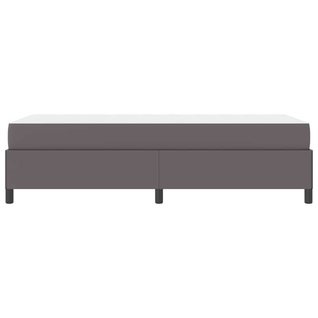 Bettgestell mit Matratze Grau 100 x 200 cm Kunstleder