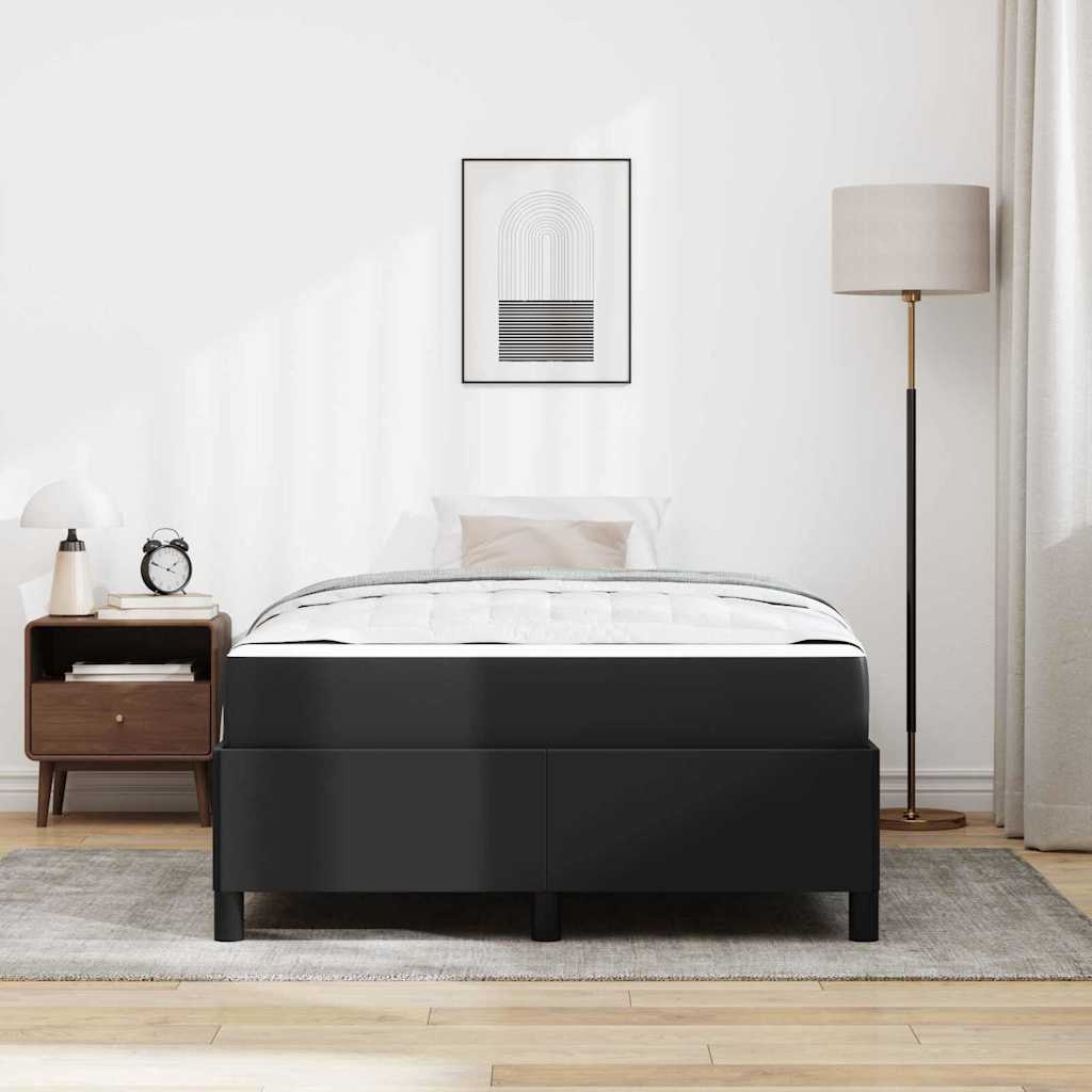 Bettgestell mit Matratze Schwarz 120 x 190 cm Kunstleder