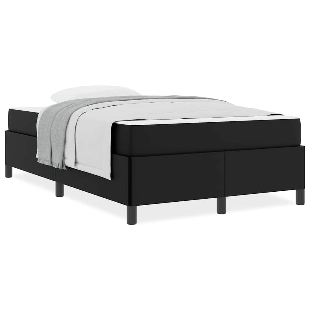 Bettgestell mit Matratze Schwarz 120 x 190 cm Kunstleder