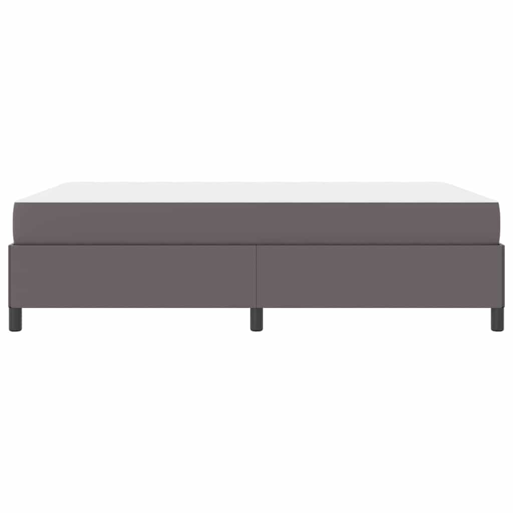 Bettgestell mit Matratze Grau 140 x 190 cm Kunstleder