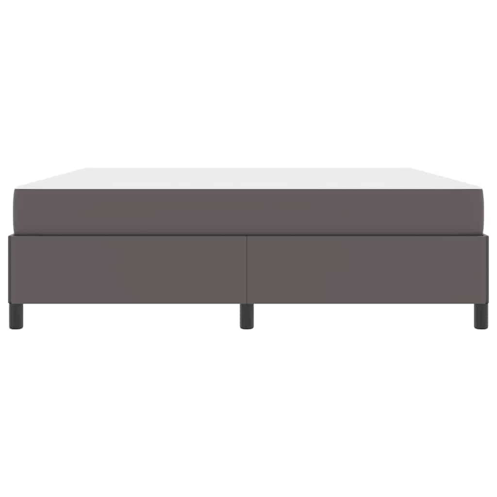 Bettgestell mit Matratze Grau 180 x 200 cm Kunstleder