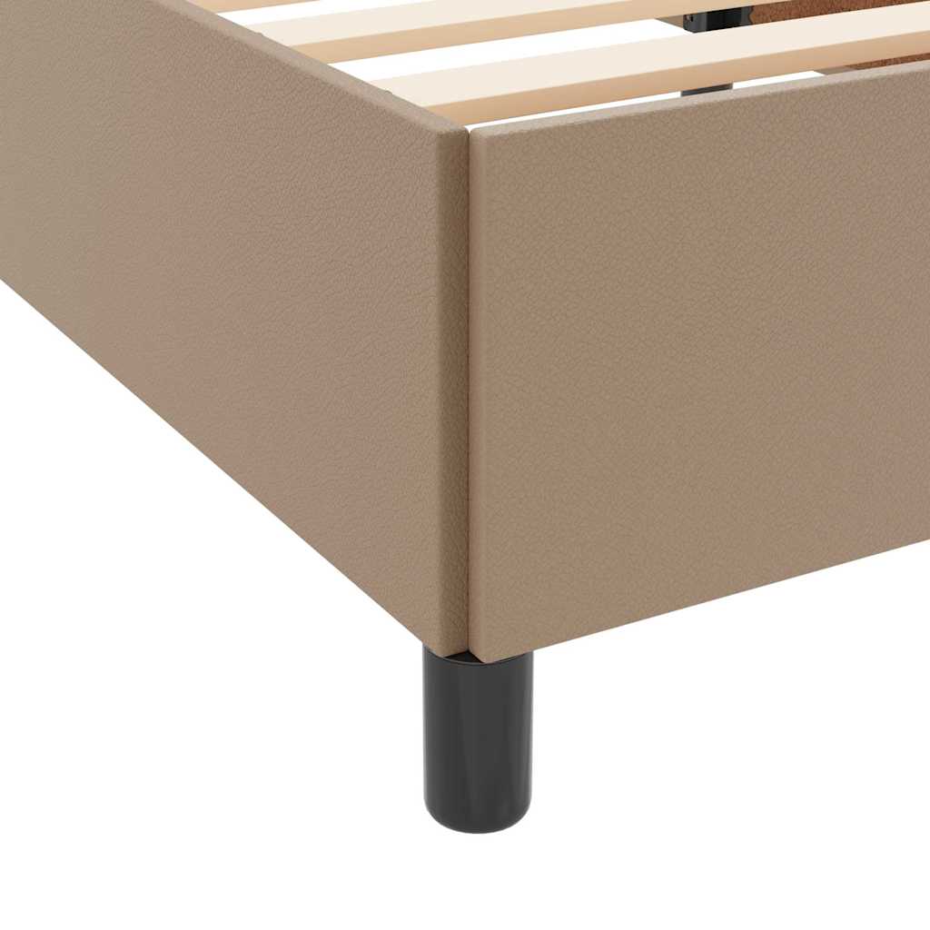 Bettgestell mit Matratze Cappuccino 180 x 200 cm Kunstleder