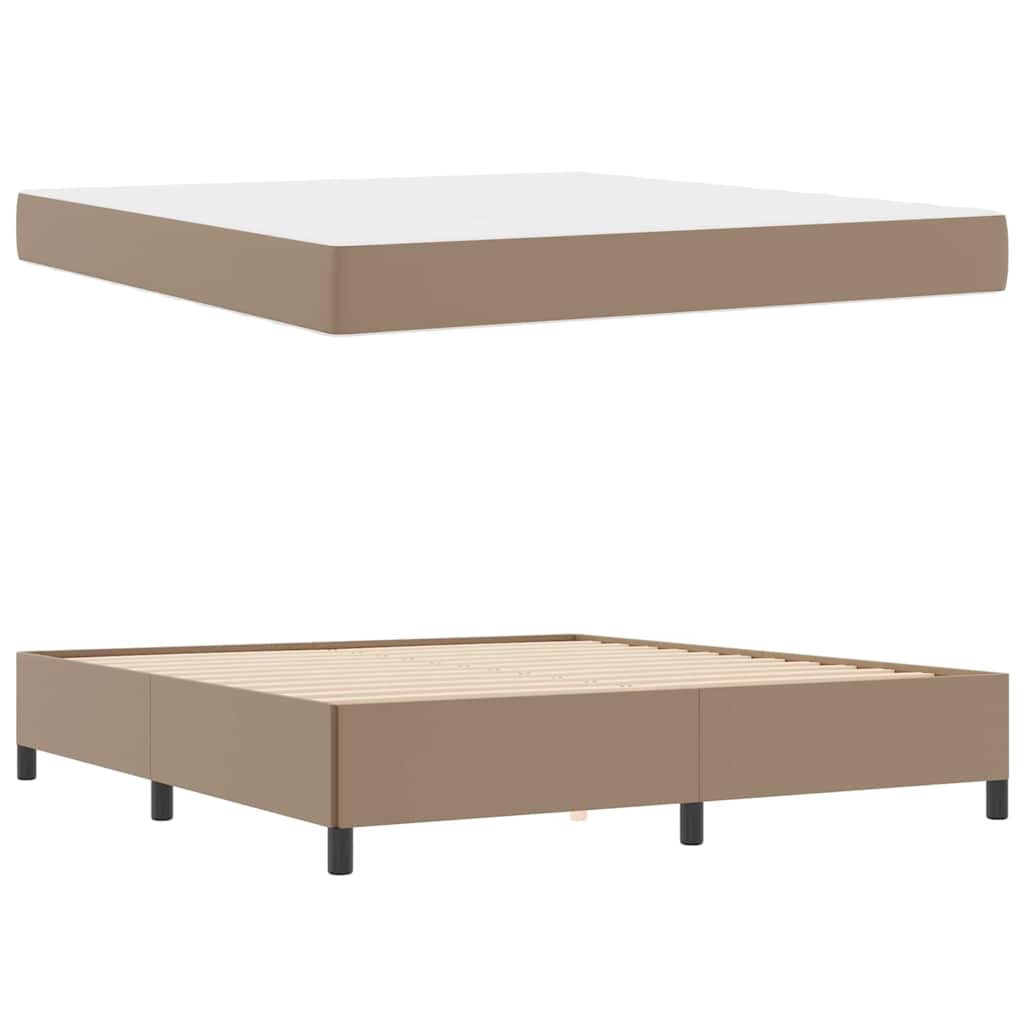 Bettgestell mit Matratze Cappuccino 180 x 200 cm Kunstleder