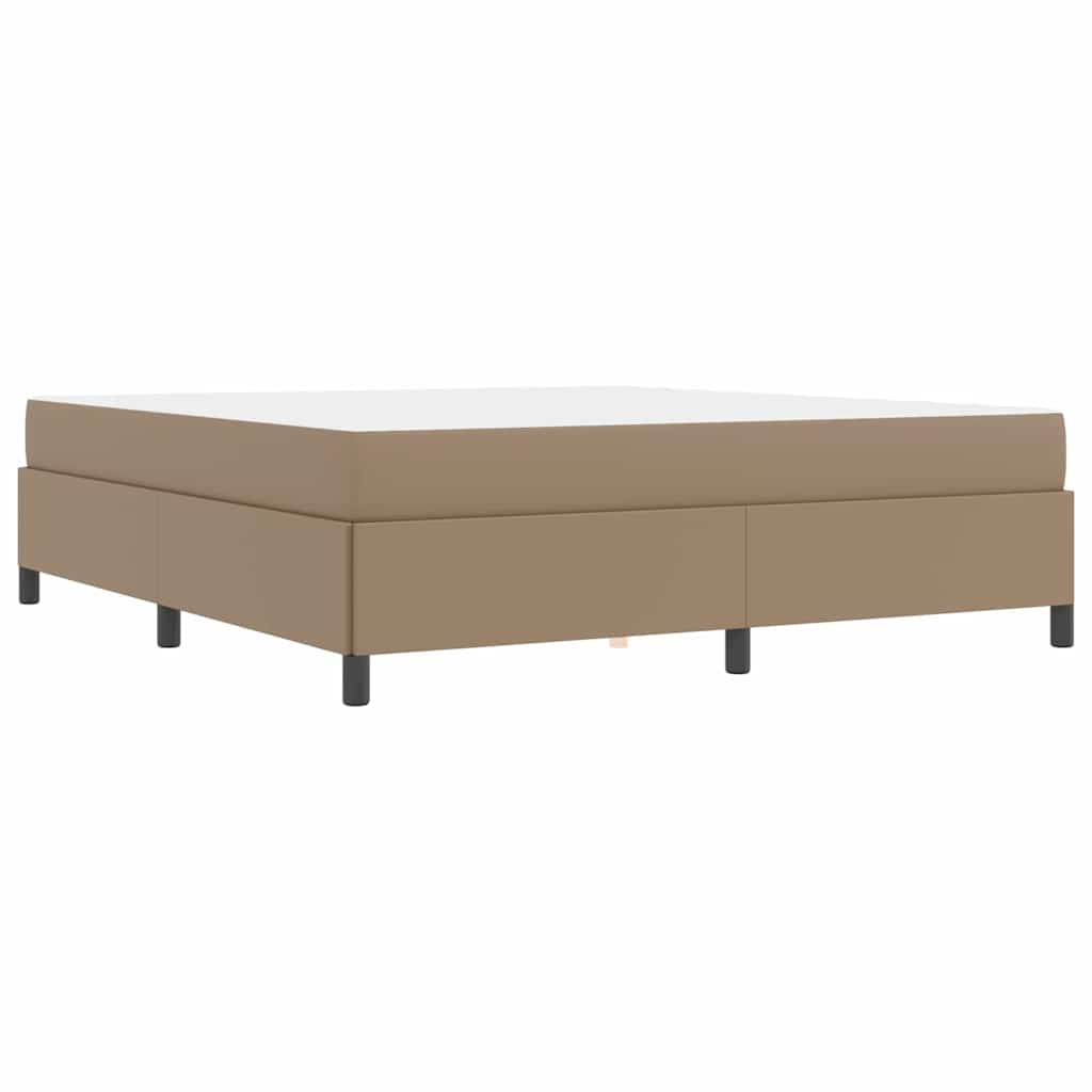 Bettgestell mit Matratze Cappuccino 180 x 200 cm Kunstleder