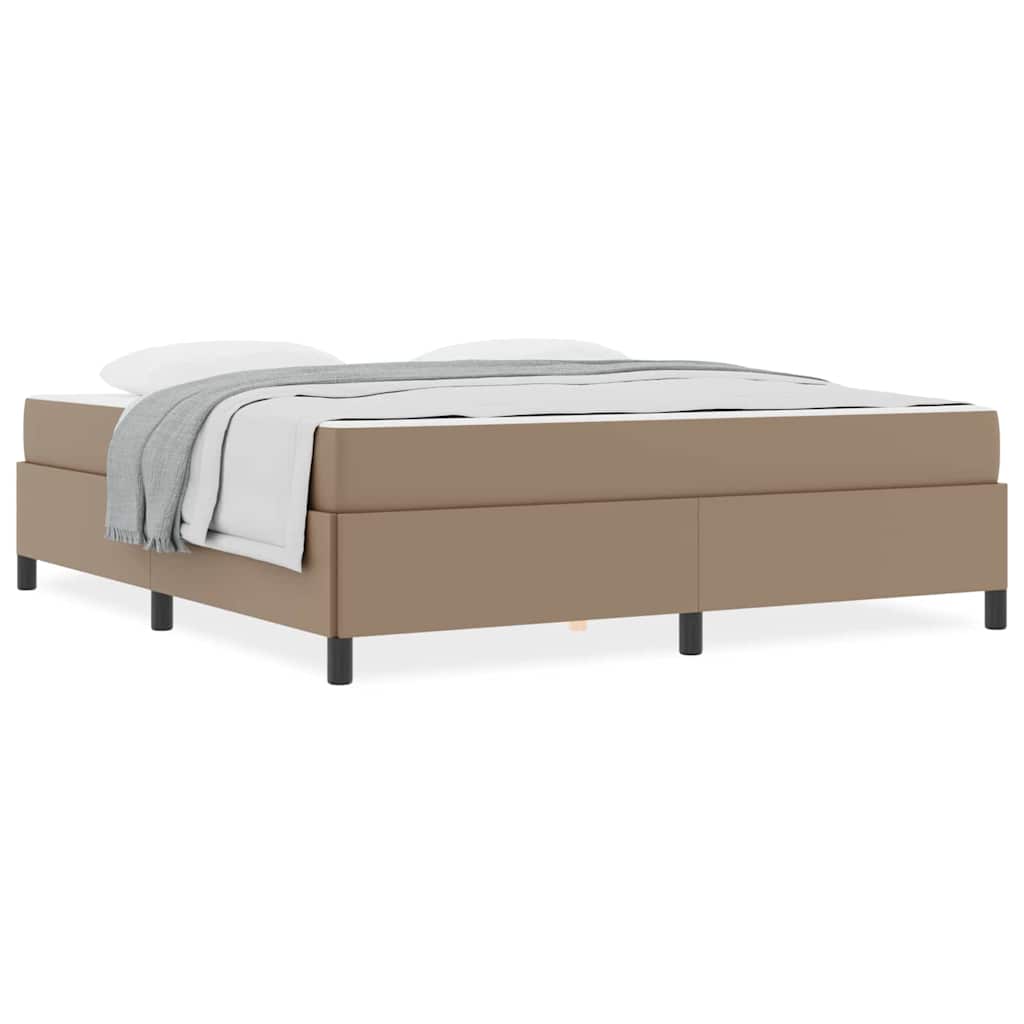 Bettgestell mit Matratze Cappuccino 180 x 200 cm Kunstleder