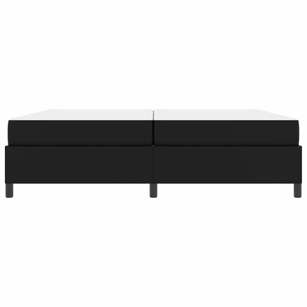 Bettgestell mit Matratze Schwarz 200 x 200 cm Kunstleder