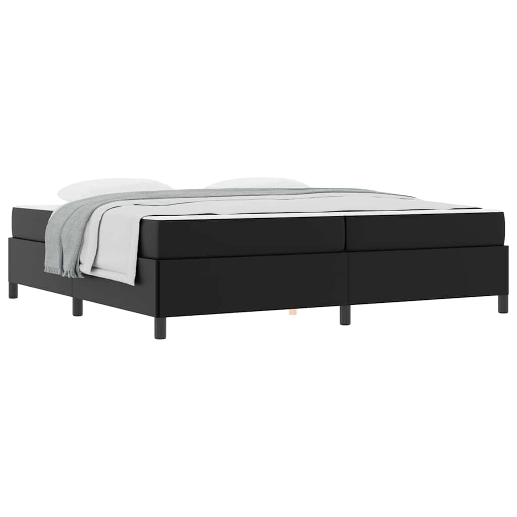 Bettgestell mit Matratze Schwarz 200 x 200 cm Kunstleder