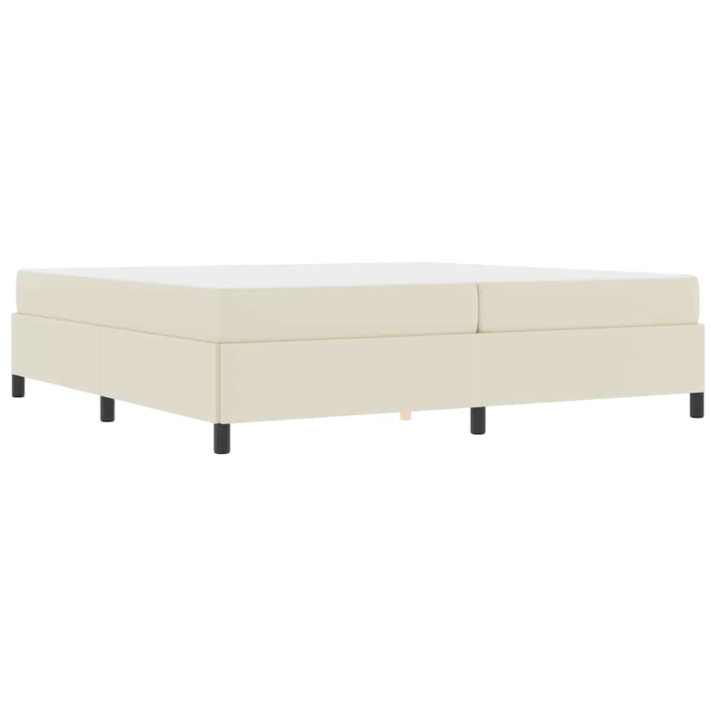 Bettgestell mit Matratze Creme 200 x 200 cm Kunstleder