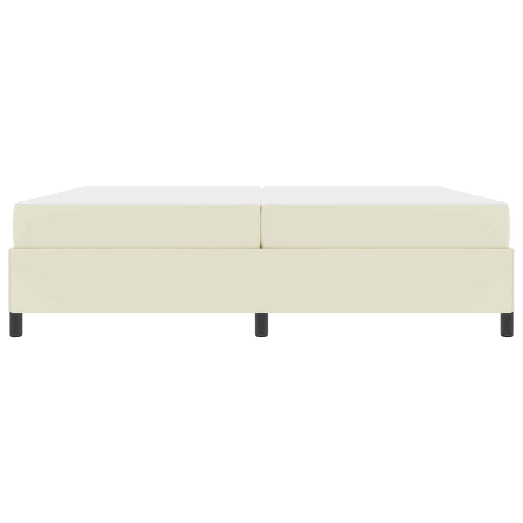 Bettgestell mit Matratze Creme 200 x 200 cm Kunstleder