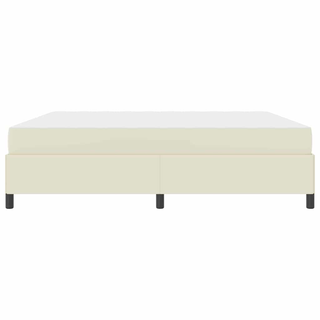 Bettgestell mit Matratze Creme 200 x 200 cm Kunstleder
