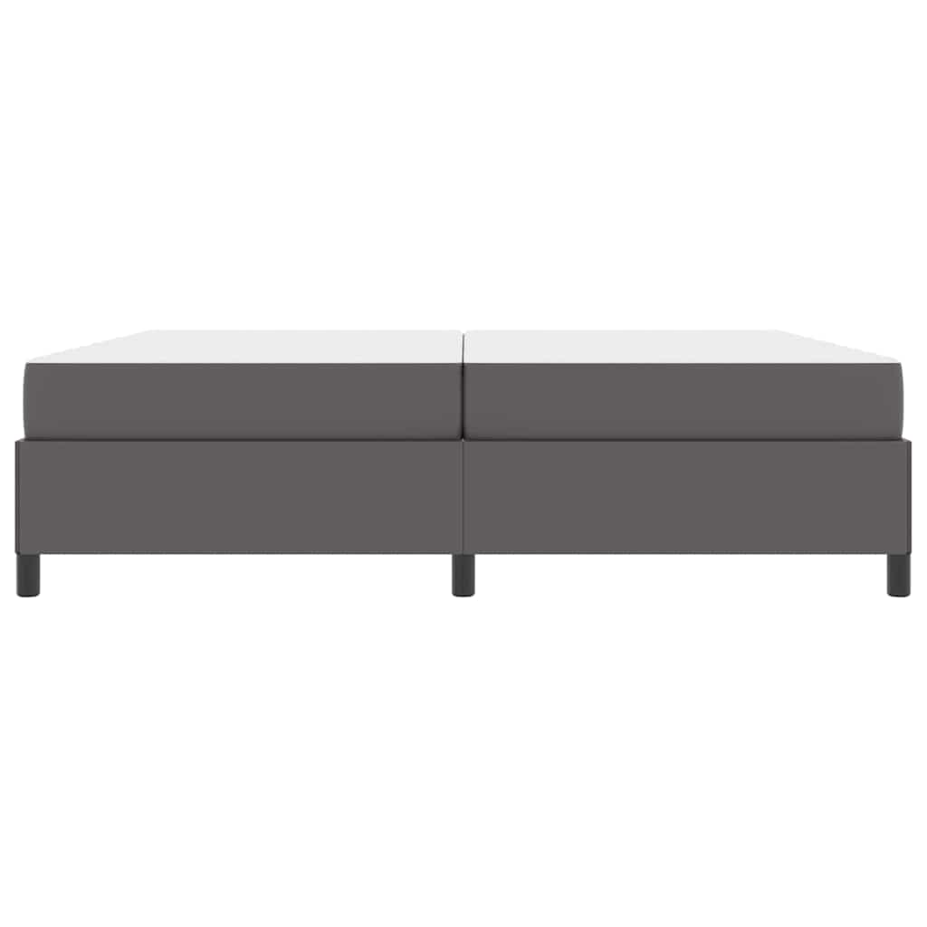 Bettgestell mit Matratze Grau 200 x 200 cm Kunstleder