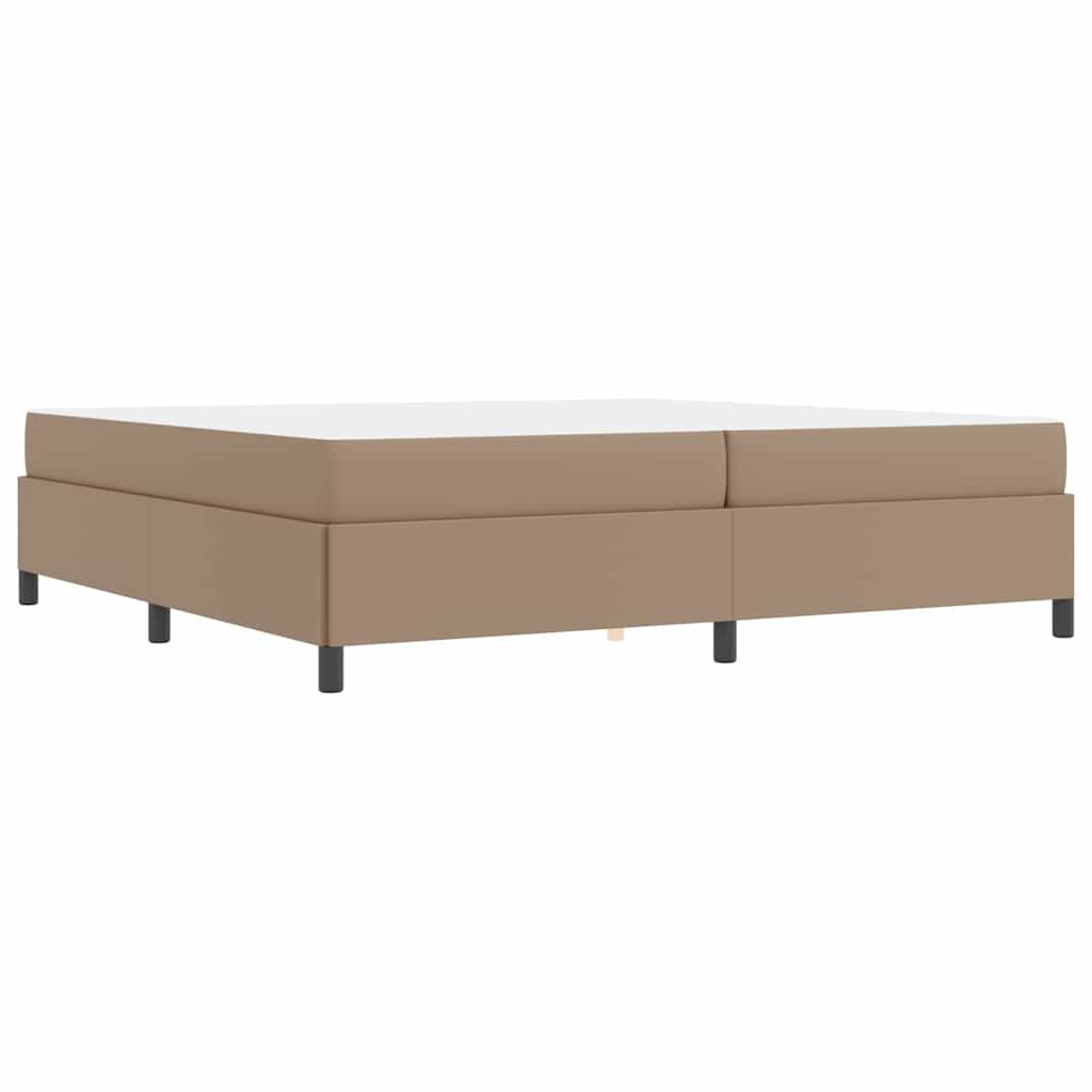 Bettgestell mit Matratze Cappuccino 200 x 200 cm Kunstleder