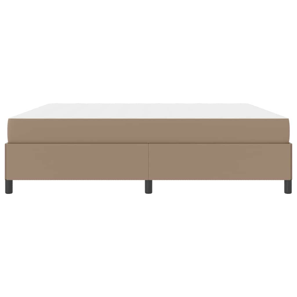 Bettgestell mit Matratze Cappuccino 200 x 200 cm Kunstleder