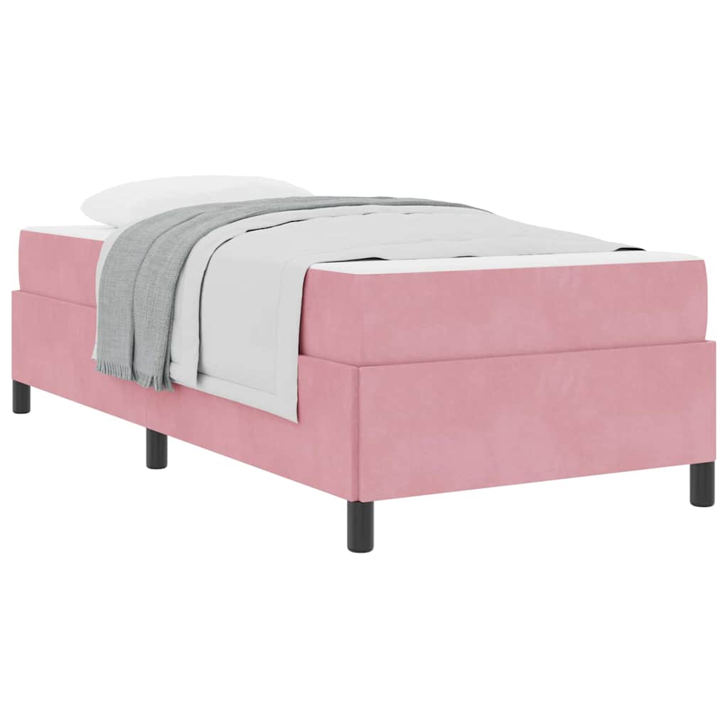 Bettgestell mit Matratze Rosa und Weiß 90 x 200 cm Samt