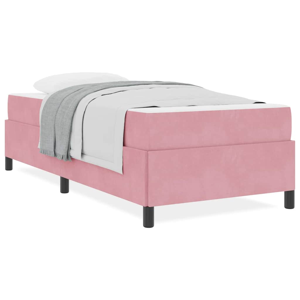 Bettgestell mit Matratze Rosa und Weiß 90 x 200 cm Samt
