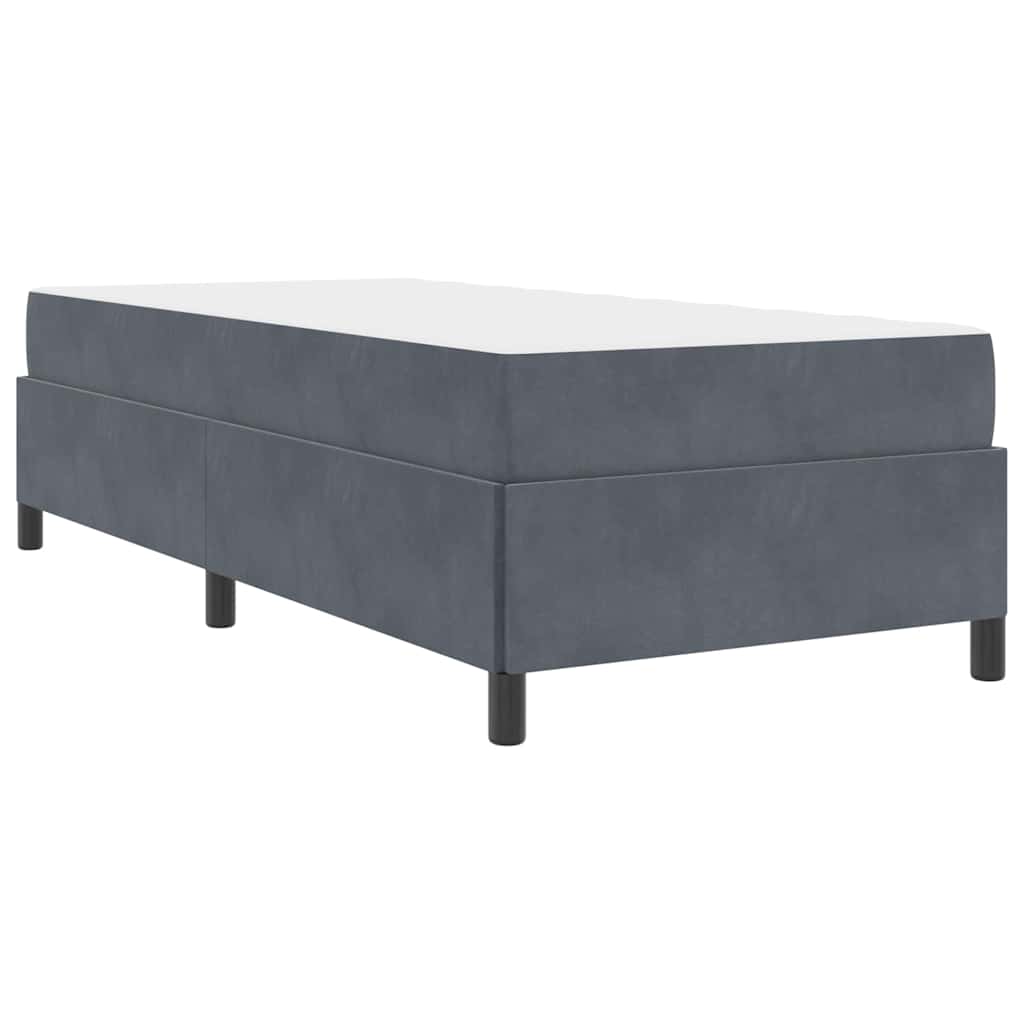 Bettgestell mit Matratze Dunkelgrau und Weiß 100 x 200 cm Samt