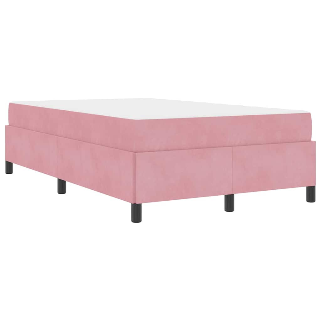 Bettgestell mit Matratze Rosa und Weiß 120 x 190 cm Samt