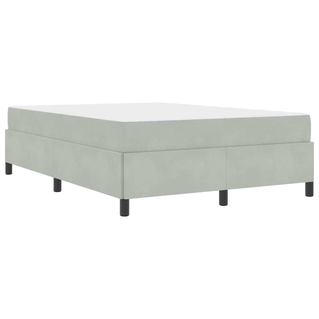 Bettgestell mit Matratze Hellgrau und Grau 140 x 190 cm Samt