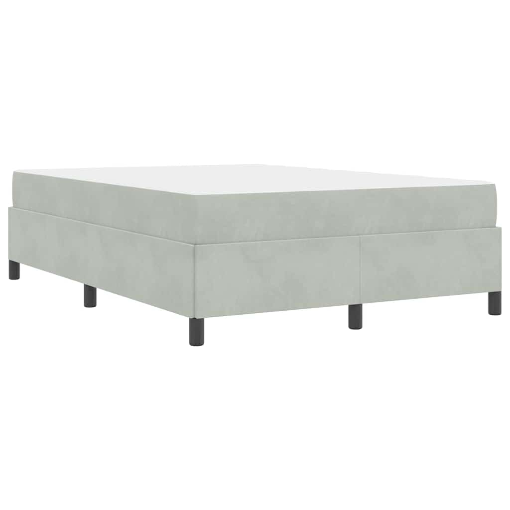 Bettgestell mit Matratze Hellgrau und Grau 140 x 190 cm Samt