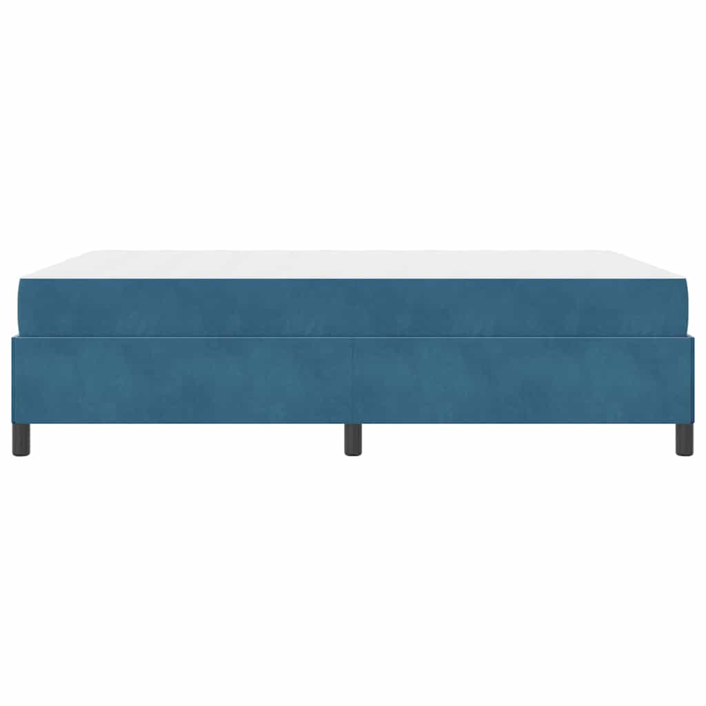 Bettgestell mit Matratze Dunkelblau und Weiß 140 x 190 cm Samt
