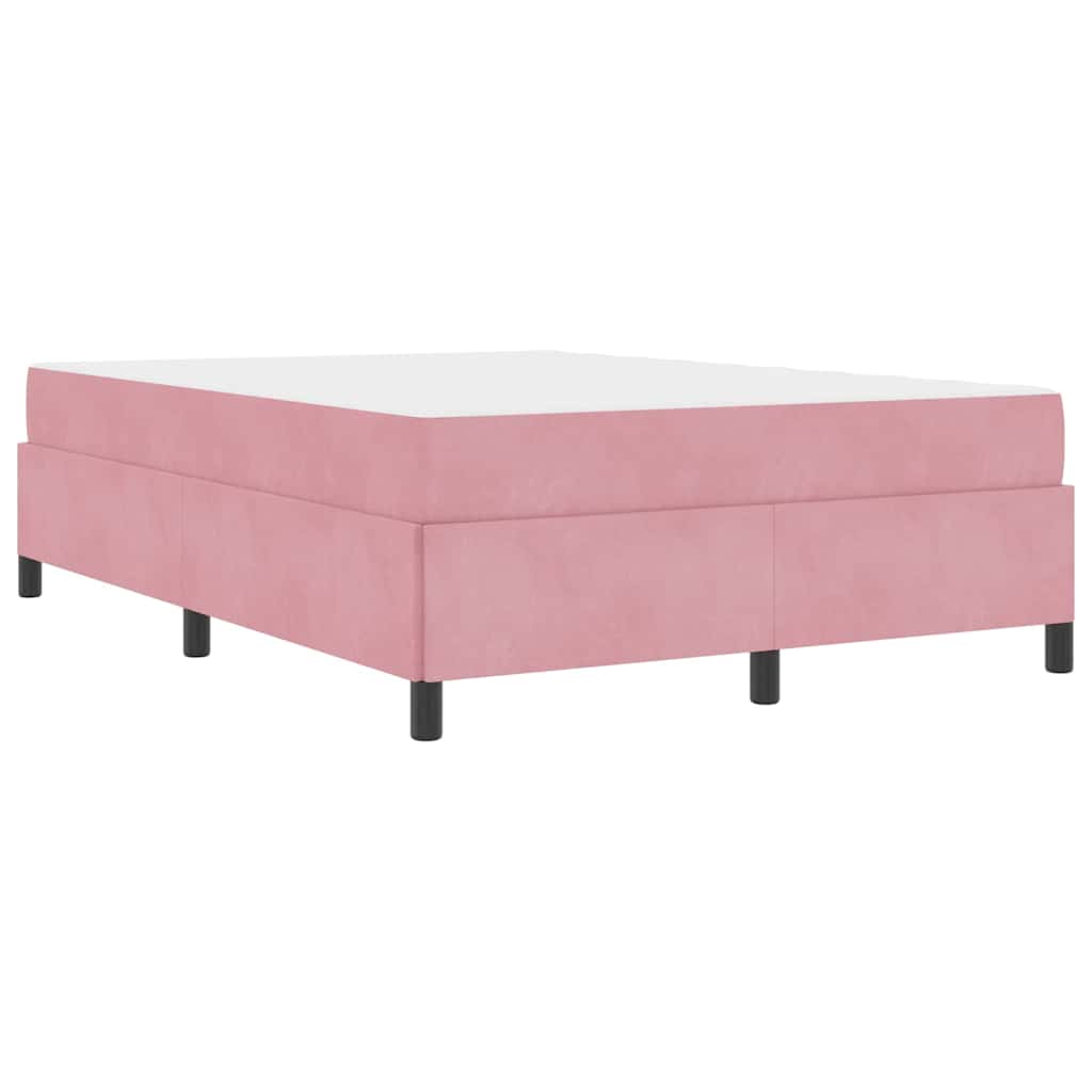 Bettgestell mit Matratze Rosa und Weiß 140 x 200 cm Samt