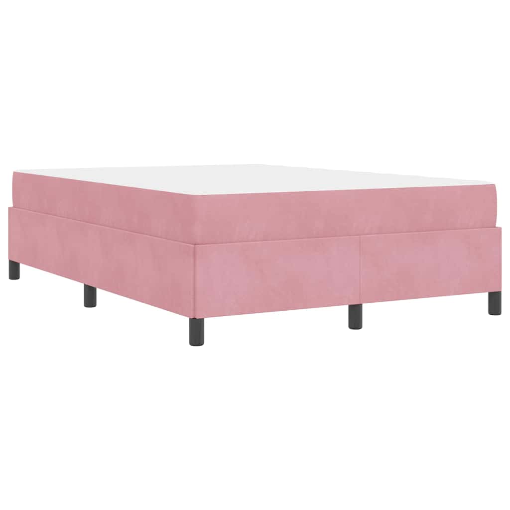 Bettgestell mit Matratze Rosa und Weiß 160 x 200 cm Samt