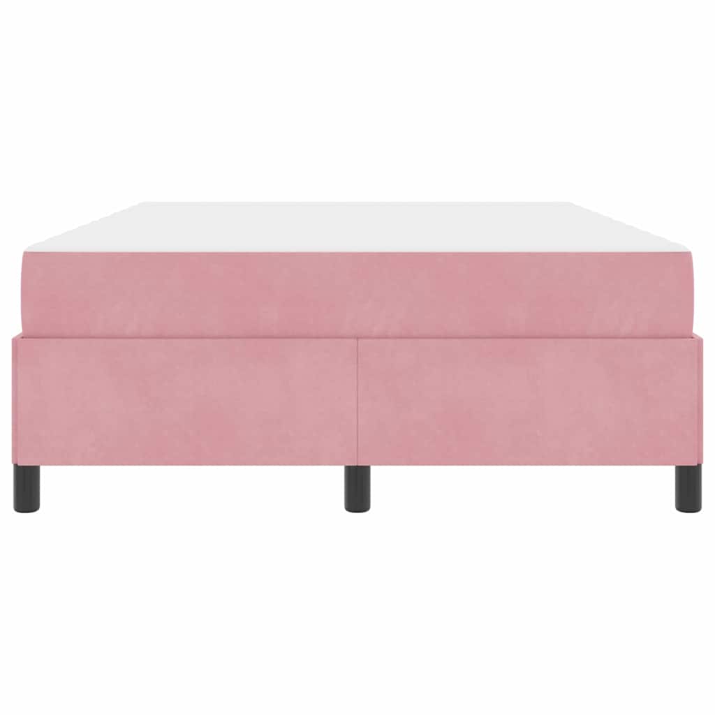 Bettgestell mit Matratze Rosa und Weiß 160 x 200 cm Samt