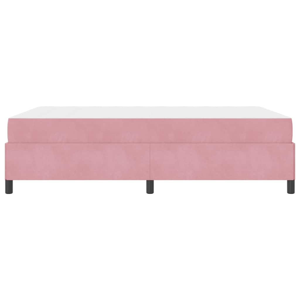 Bettgestell mit Matratze Rosa und Weiß 160 x 200 cm Samt
