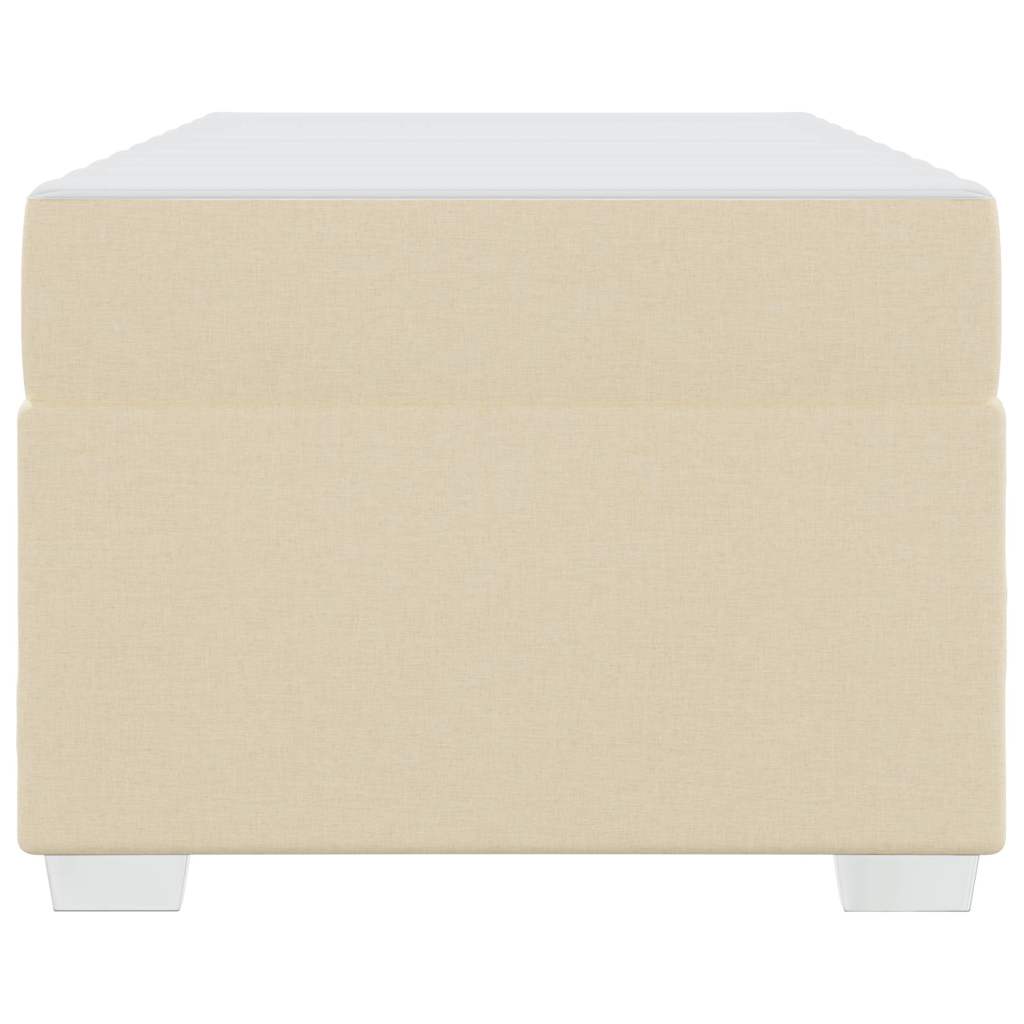Bettgestell Creme 90 x 190 cm Stoff