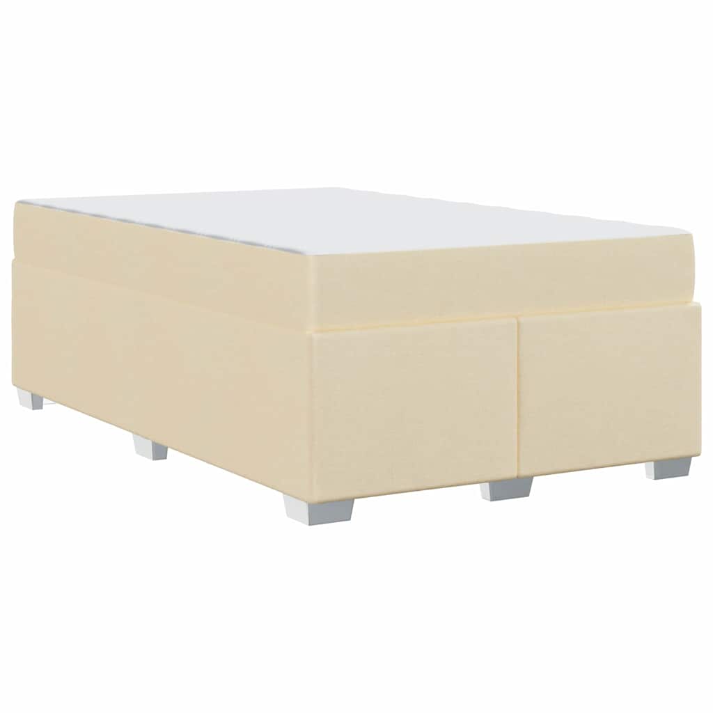 Bettgestell Creme 120 x 200 cm Stoff