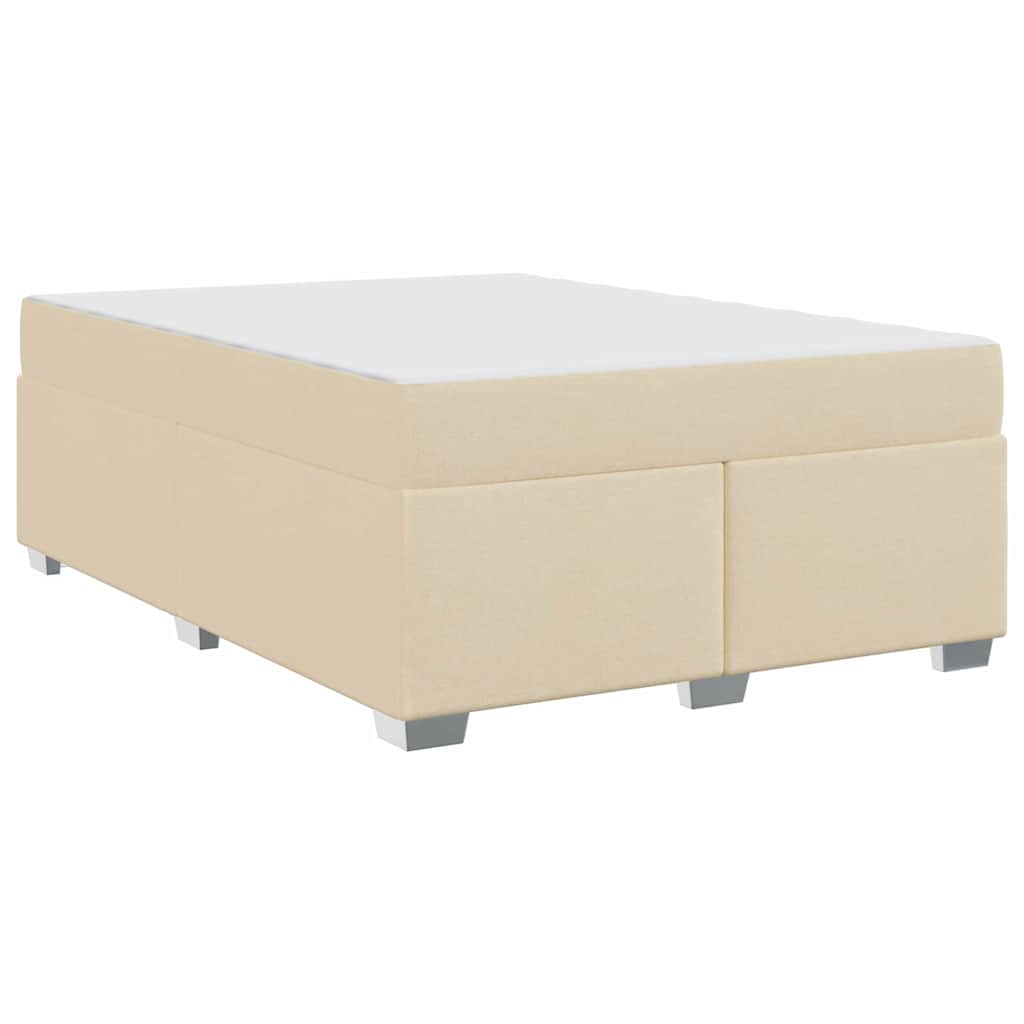 Bettgestell Creme 140 x 200 cm Stoff