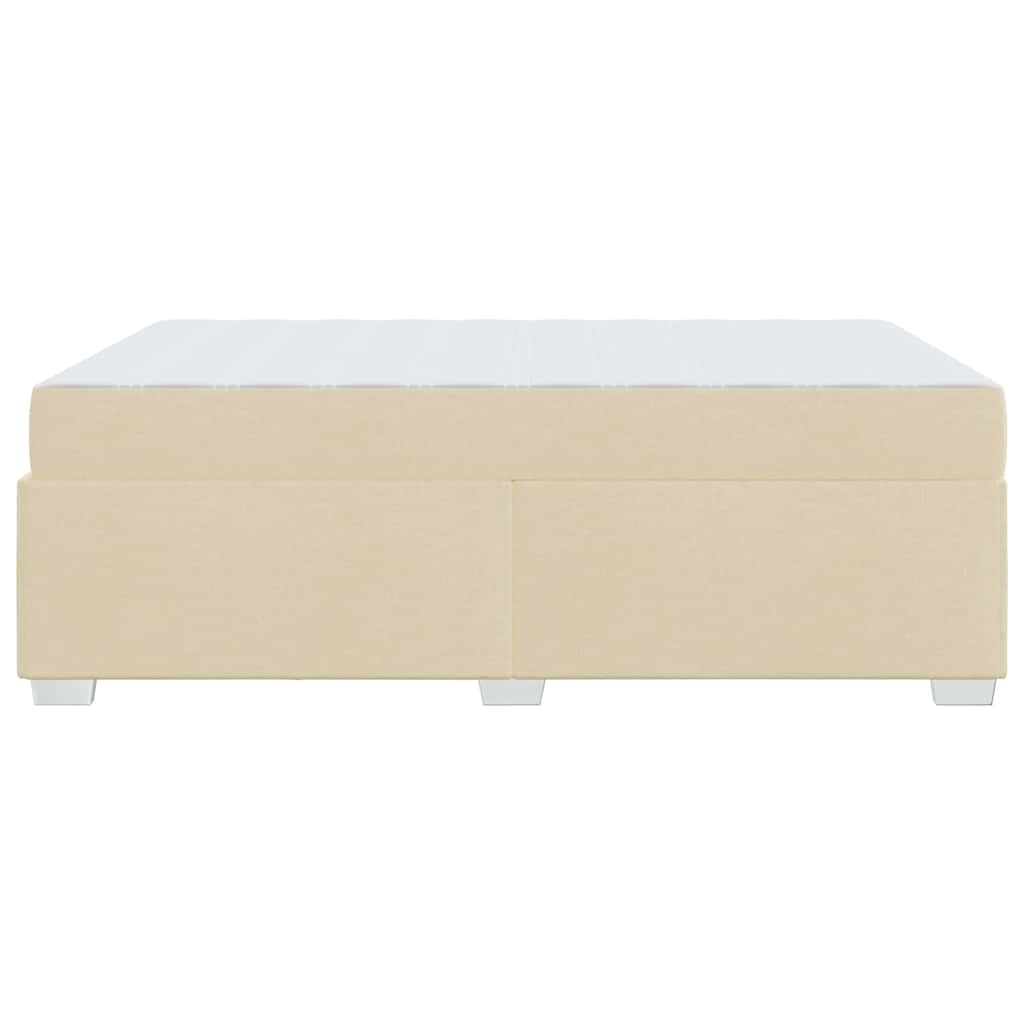 Bettgestell Creme 140 x 200 cm Stoff