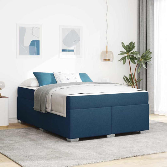 Bettgestell Blau 160 x 200 cm Stoff