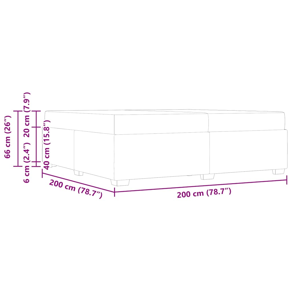 Bettrahmen Schwarz 200 x 200 cm PVC
