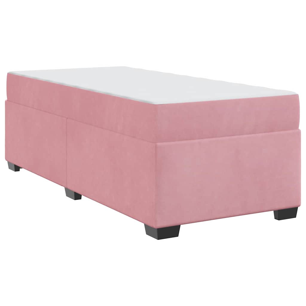 Bettgestell mit Matratze mit Matratze Rosa 80 x 200 cm Samt