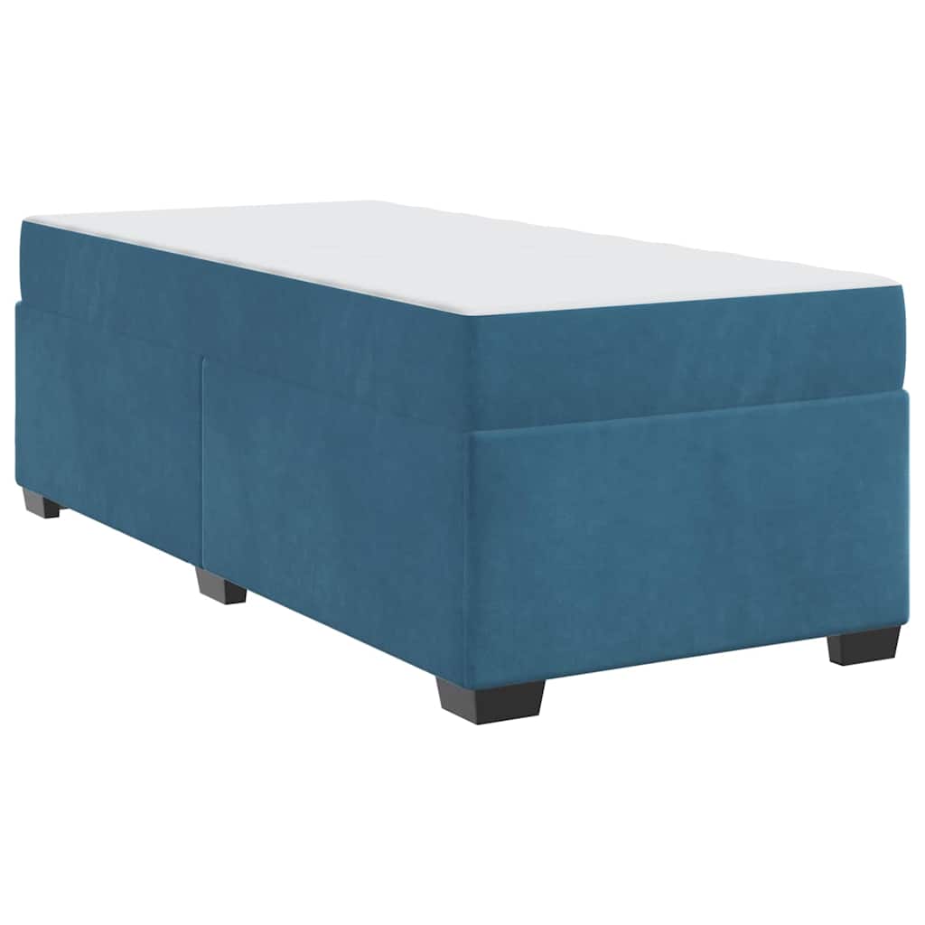 Bettgestell mit Matratze Dunkelblau 90 x 190 cm Samt