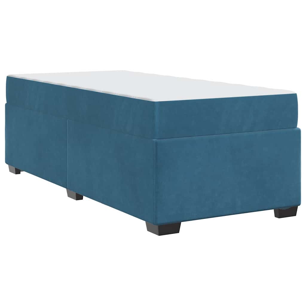 Bettgestell mit Matratze Dunkelblau 90 x 200 cm Samt