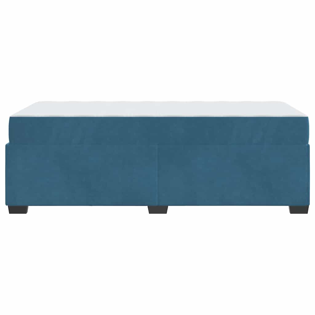 Bettgestell mit Matratze Dunkelblau 90 x 200 cm Samt