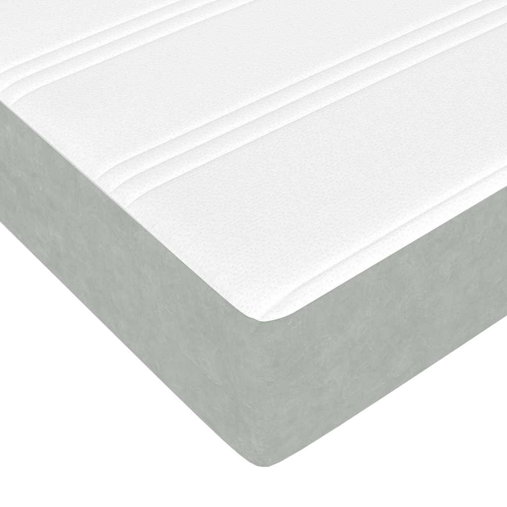 Bettgestell mit Matratze Hellgrau 100 x 200 cm Samt