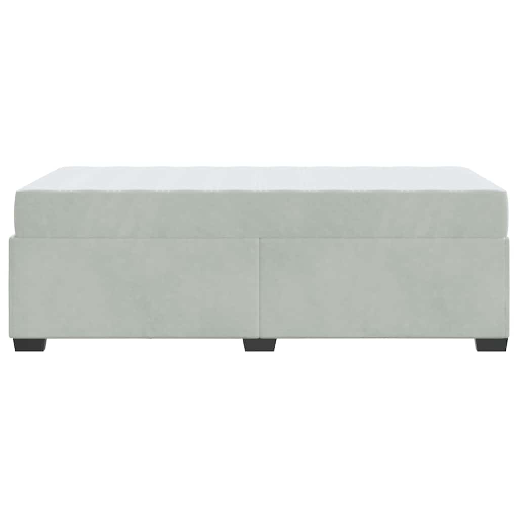 Bettgestell mit Matratze Hellgrau 100 x 200 cm Samt