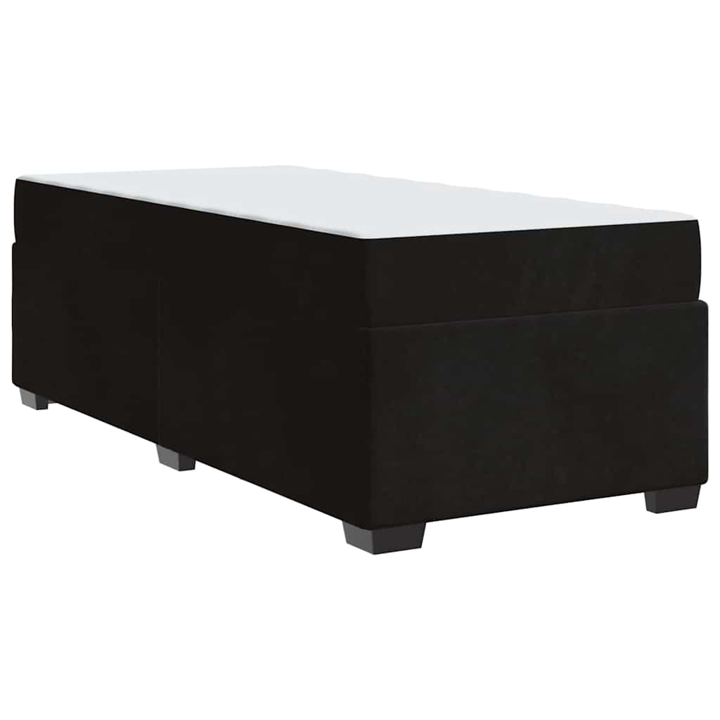 Bettgestell mit Matratze mit Matratze Schwarz 100 x 200 cm Samt