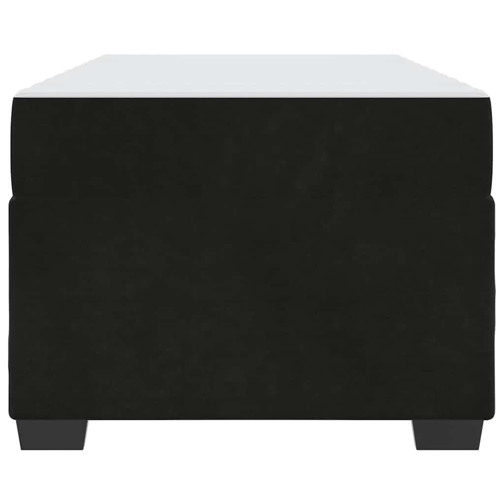 Bettgestell mit Matratze mit Matratze Schwarz 100 x 200 cm Samt