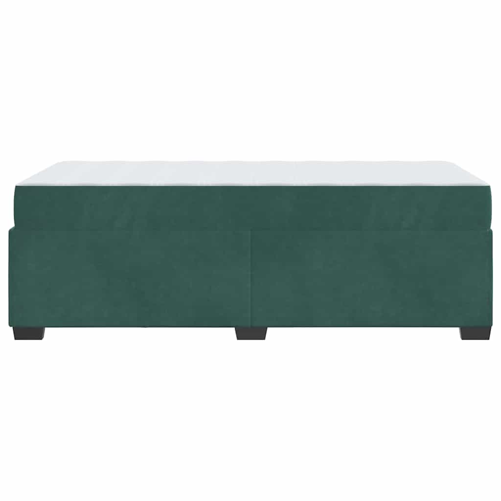 Bettgestell mit Matratze Dunkelgrün 100 x 200 cm Samt