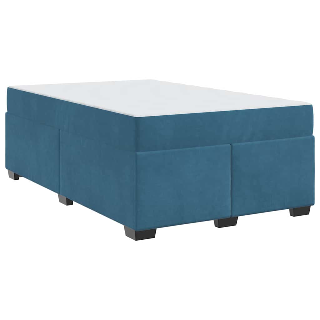 Bettgestell mit Matratze Dunkelblau 120 x 190 cm Samt