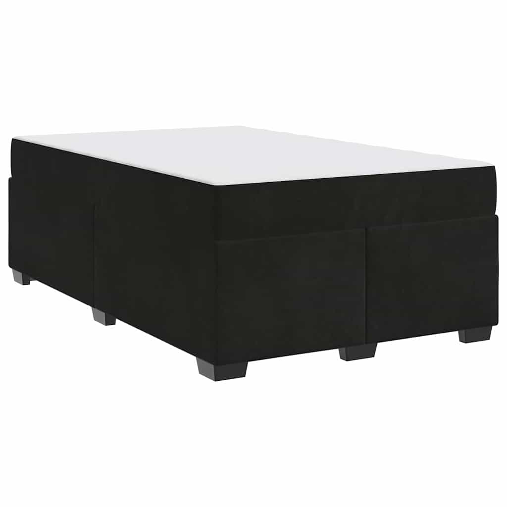 Bettgestell mit Matratze mit Matratze Schwarz 120 x 200 cm Samt