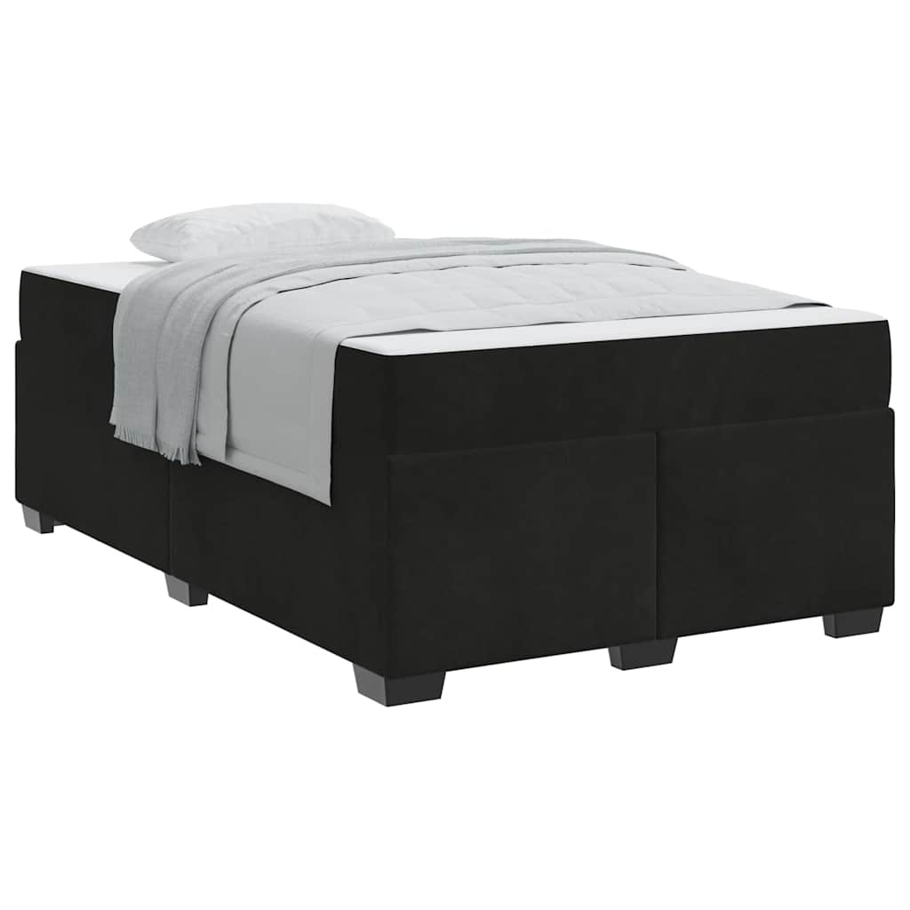 Bettgestell mit Matratze mit Matratze Schwarz 120 x 200 cm Samt