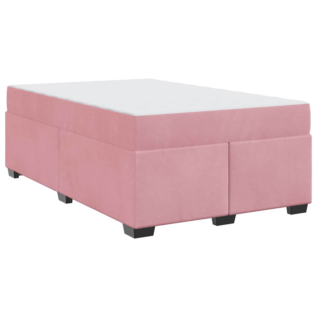 Bettgestell mit Matratze mit Matratze Rosa 120 x 200 cm Samt