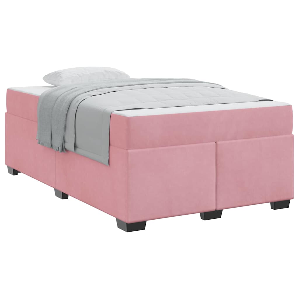 Bettgestell mit Matratze mit Matratze Rosa 120 x 200 cm Samt